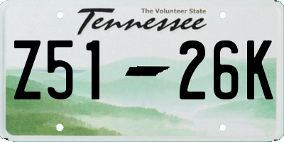 TN license plate Z5126K