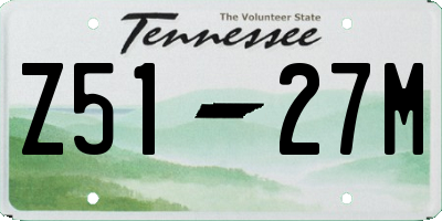 TN license plate Z5127M