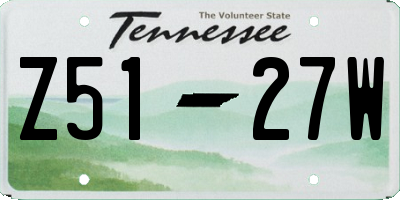 TN license plate Z5127W