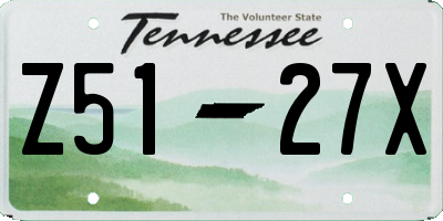 TN license plate Z5127X