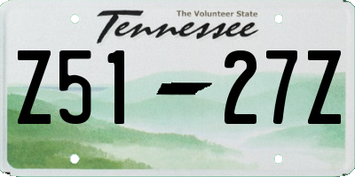 TN license plate Z5127Z