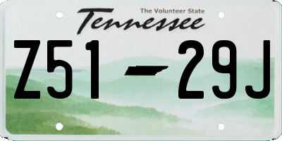 TN license plate Z5129J