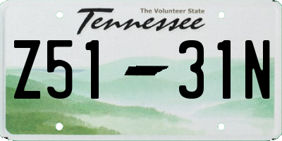 TN license plate Z5131N