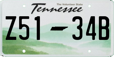 TN license plate Z5134B