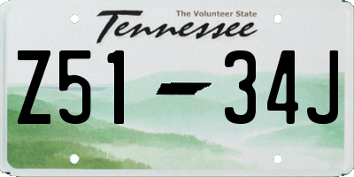 TN license plate Z5134J