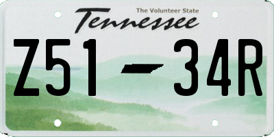 TN license plate Z5134R