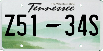 TN license plate Z5134S