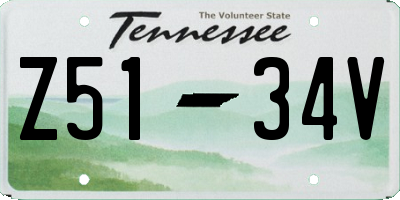 TN license plate Z5134V