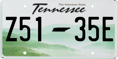 TN license plate Z5135E