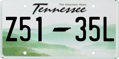 TN license plate Z5135L