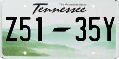 TN license plate Z5135Y
