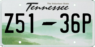 TN license plate Z5136P