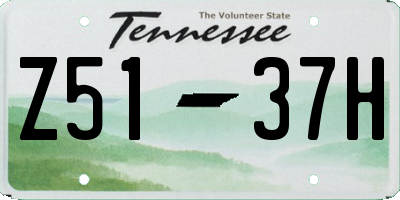 TN license plate Z5137H