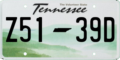 TN license plate Z5139D