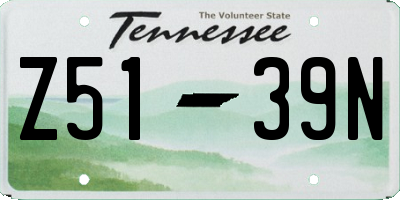 TN license plate Z5139N