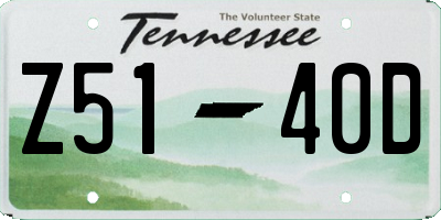 TN license plate Z5140D