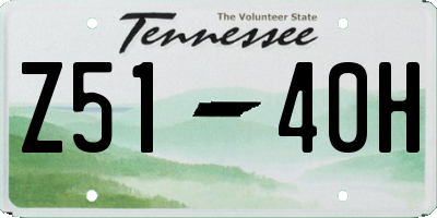 TN license plate Z5140H