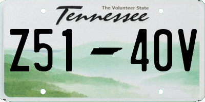 TN license plate Z5140V