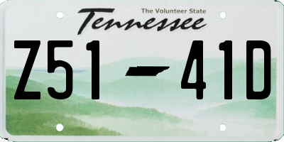 TN license plate Z5141D