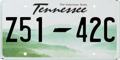 TN license plate Z5142C