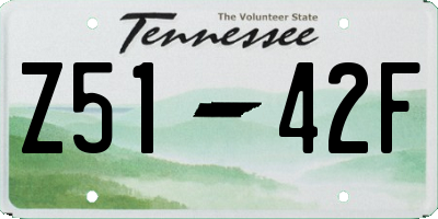 TN license plate Z5142F