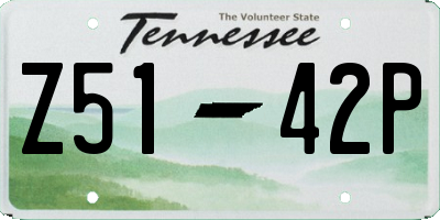 TN license plate Z5142P