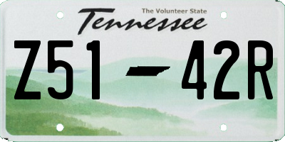 TN license plate Z5142R
