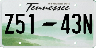 TN license plate Z5143N