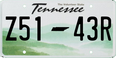 TN license plate Z5143R