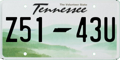 TN license plate Z5143U