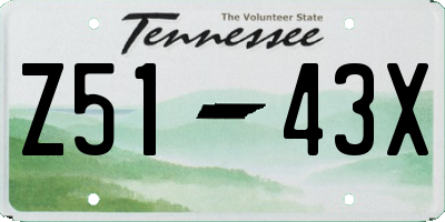 TN license plate Z5143X