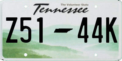 TN license plate Z5144K