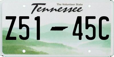 TN license plate Z5145C