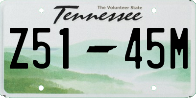 TN license plate Z5145M