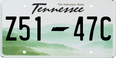 TN license plate Z5147C
