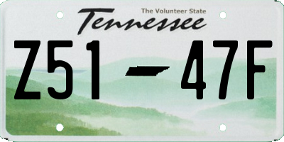 TN license plate Z5147F