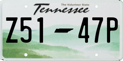 TN license plate Z5147P