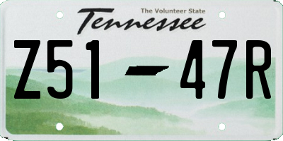 TN license plate Z5147R