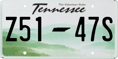 TN license plate Z5147S