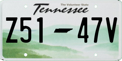 TN license plate Z5147V