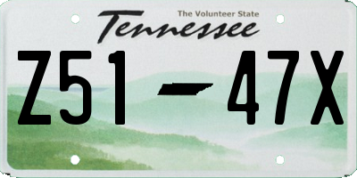 TN license plate Z5147X