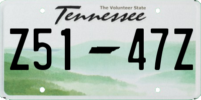 TN license plate Z5147Z