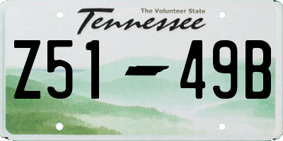 TN license plate Z5149B