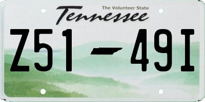 TN license plate Z5149I