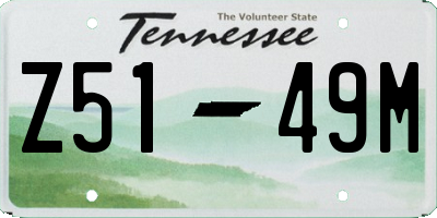 TN license plate Z5149M