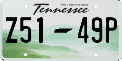 TN license plate Z5149P