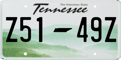 TN license plate Z5149Z