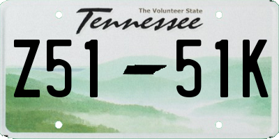TN license plate Z5151K