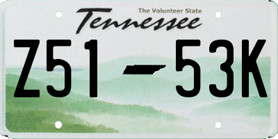 TN license plate Z5153K