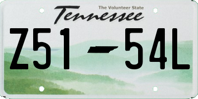 TN license plate Z5154L
